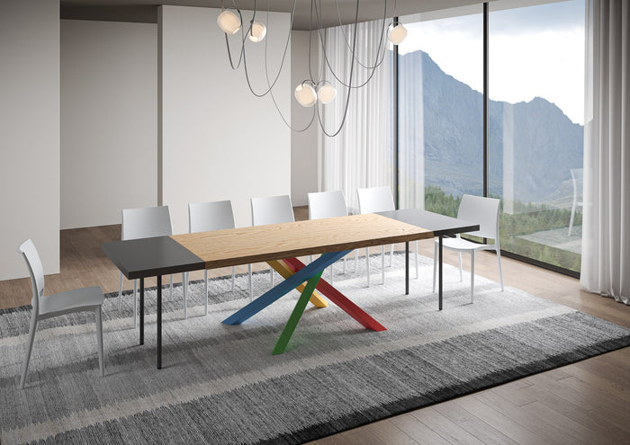 Tavolo allungabile 90x200/300 cm Versalux scortecciato rovere gambe 4/B