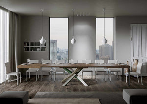 Tavolo allungabile 90x180/440 cm Volta Noce telaio 4/A