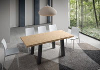 Tavolo allungabile 90x200/250 cm Svalen scortecciato rovere gambe antracite