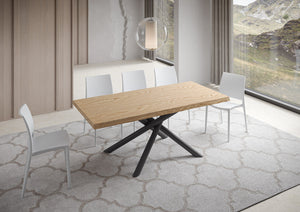 Tavolo allungabile 90x180/230 cm Vindral scortecciato rovere gambe antracite