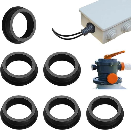 Set di O-ringen 6 pezzi - Gomme di sigillaggio - Anelli di chiusura - Sigillanti per pompe di filtrazione in sabbia - Materiale duraturo - Resistenti alle alte temperature