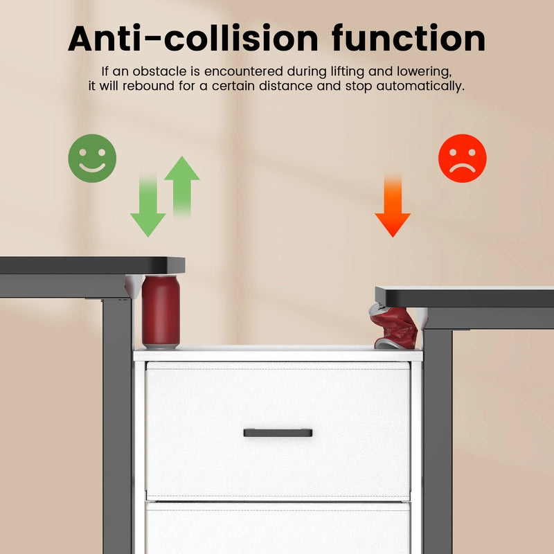 Scrivania elettrica regolabile in altezza, 120x60cm,  Smart Desk con funzione di memoria a 3 posizioni, con ganci, nero