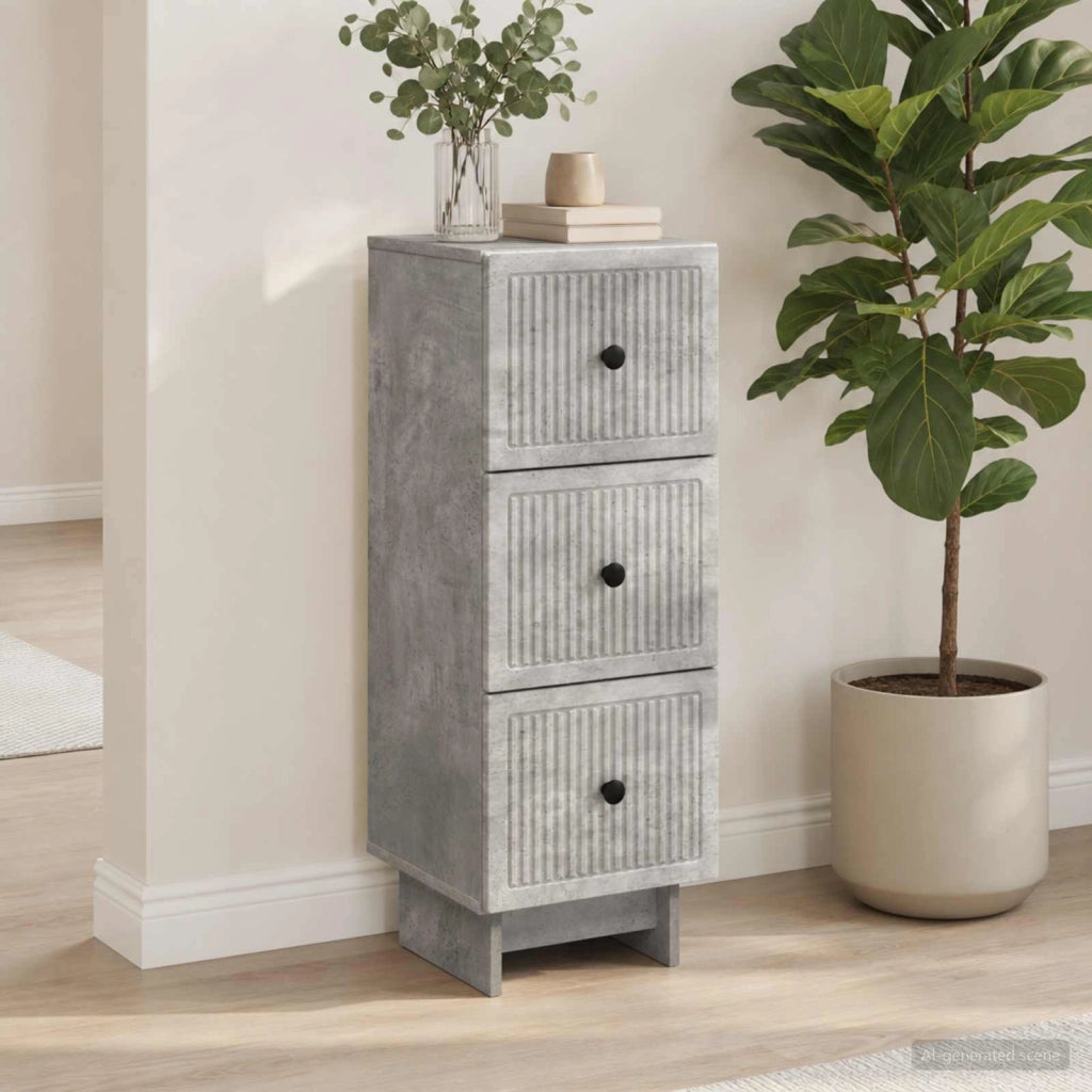Mobile con Cassetti Grigio Cemento 33 x 34,5 x 90 cm 893928