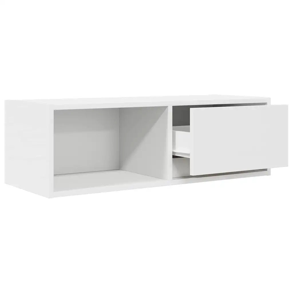 Mobili TV a Parete 2pz Bianchi 80x31x25,5 cm Legno Multistrato
