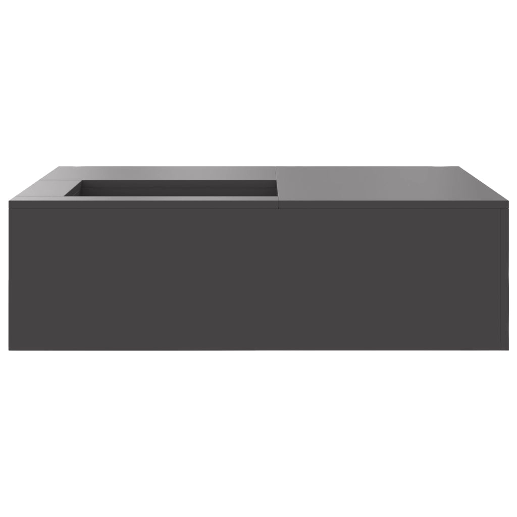 Braciere con Stoccaggio per Tronchi Nero 100x100x30 cm Acciaio