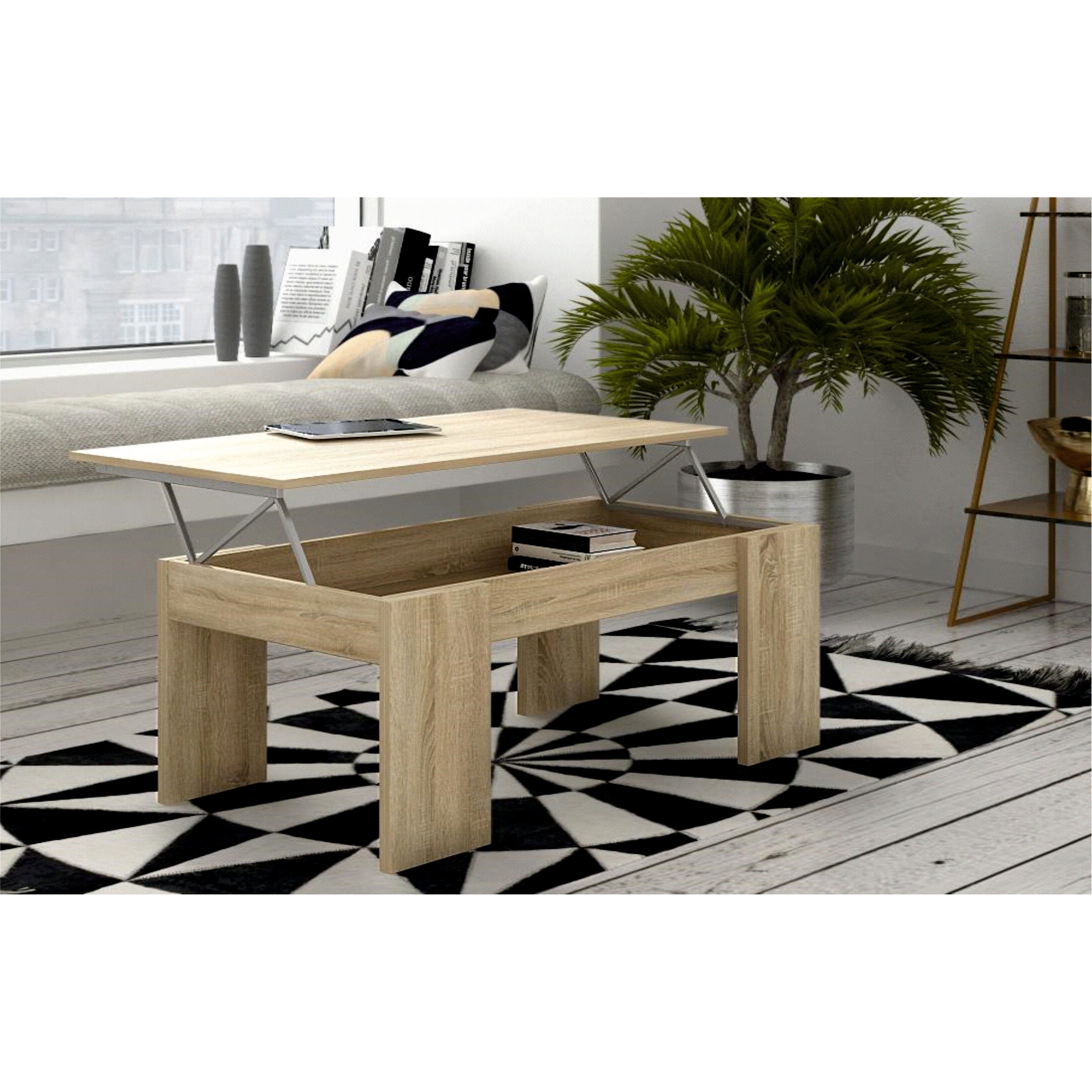 TAVOLO BASSO ANDREA 100X50XH42,5CM LARICE BIANCO