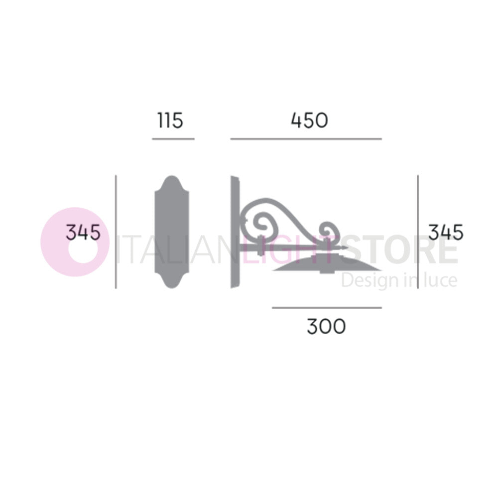 PIATTO ANTICO Applique per Esterni Design Tradizionale