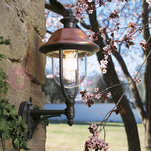 RUSTICA Applique Tradizionale Per Esterno con Cappello in Rame