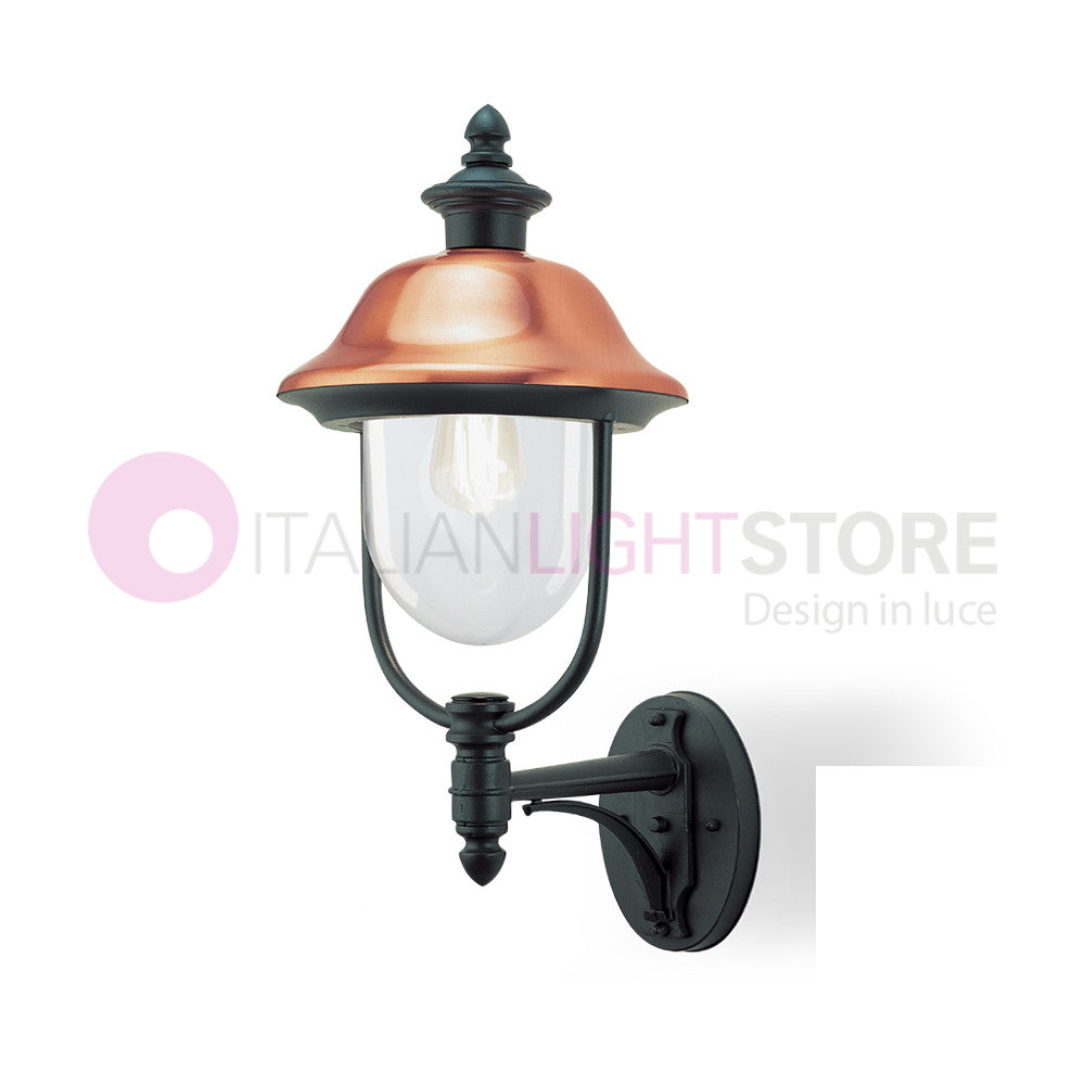 RUSTICA Applique Tradizionale Per Esterno con Cappello in Rame