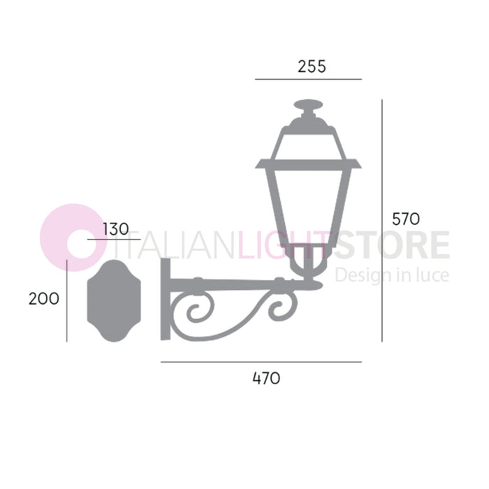 ELEGANCE Lanterna Grande da Parete Design Tradizionale