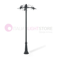 ANTIQUE Lampione Grafite a 3 Luci Design Tradizionale