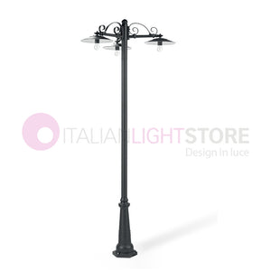 ANTIQUE Lampione Grafite a 3 Luci Design Tradizionale