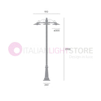 ANTIQUE Lampione Grafite a 3 Luci Design Tradizionale