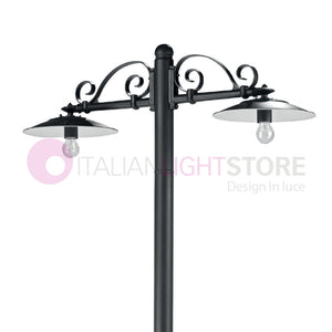 ANTIQUE Lampione Grafite a 2 Luci Design Tradizionale