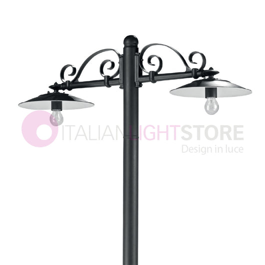 ANTIQUE Lampione Grafite a 2 Luci Design Tradizionale
