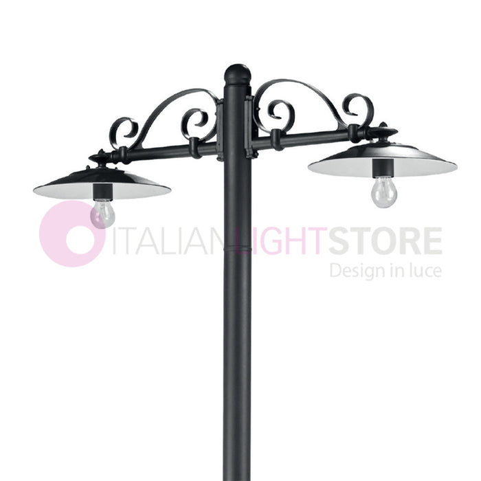 ANTIQUE Lampione Grafite a 2 Luci Design Tradizionale