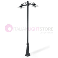 ANTIQUE Lampione Grafite a 2 Luci Design Tradizionale
