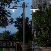 ANTIQUE Lampione Grafite a 2 Luci Design Tradizionale