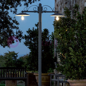 ANTIQUE Lampione Grafite a 2 Luci Design Tradizionale