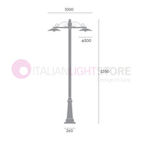 ANTIQUE Lampione Grafite a 2 Luci Design Tradizionale