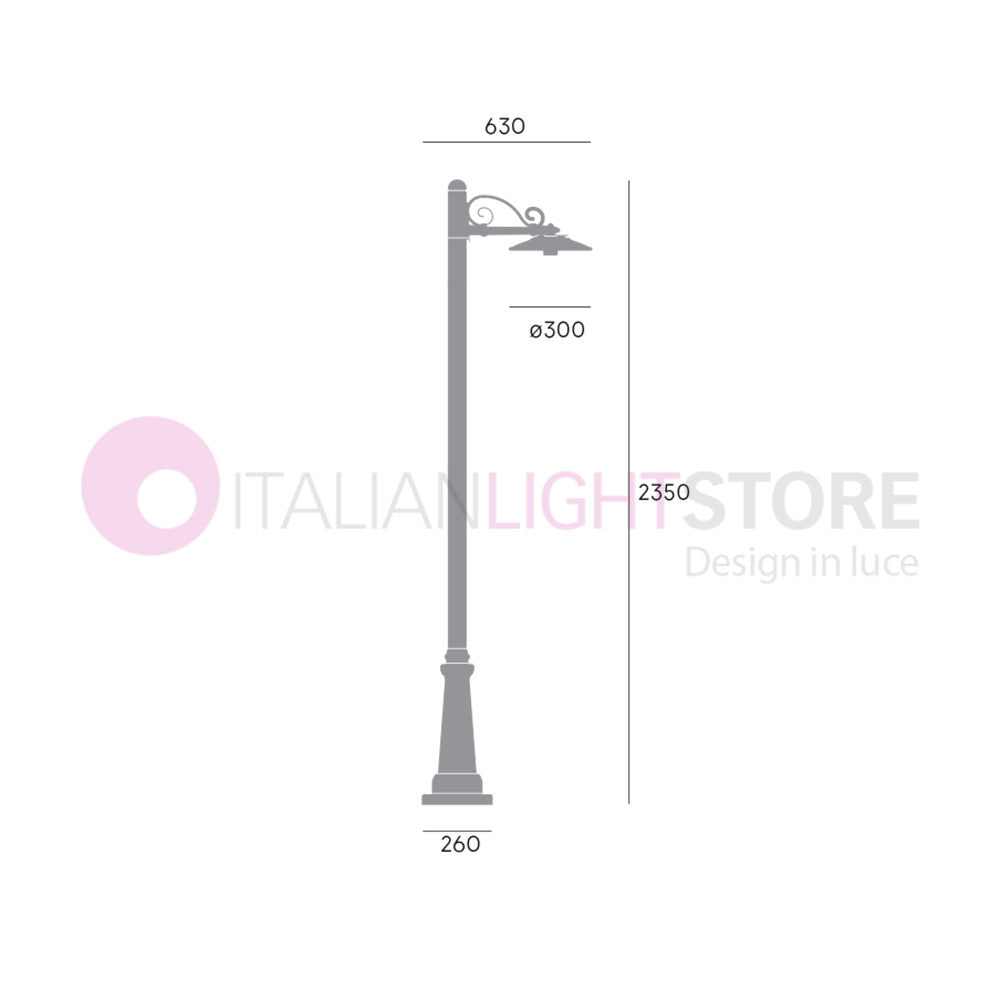 ANTIQUE Lampione Grafite a 1 Luce Design Tradizionale