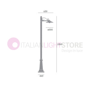 ANTIQUE Lampione Grafite a 1 Luce Design Tradizionale