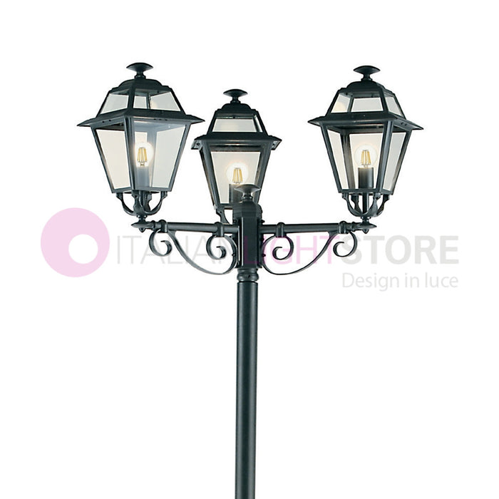ELEGANCE Lampione Grafite a 3 Luci Design Tradizionale