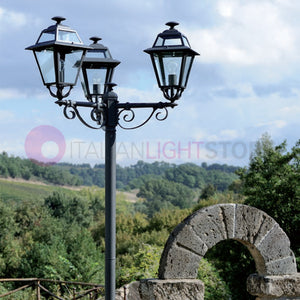 ELEGANCE Lampione Grafite a 3 Luci Design Tradizionale