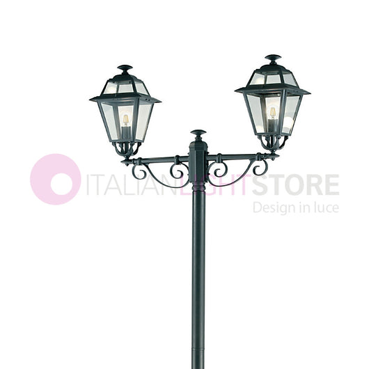 ELEGANCE Lampione Grafite a 2 Luci Design Tradizionale