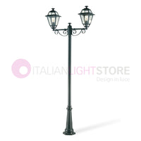 ELEGANCE Lampione Grafite a 2 Luci Design Tradizionale