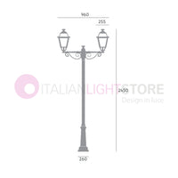 ELEGANCE Lampione Grafite a 2 Luci Design Tradizionale