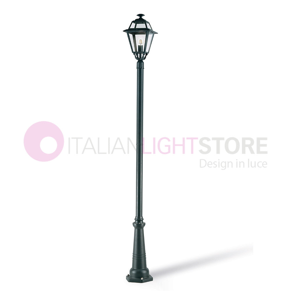 ELEGANCE Lampione Grafite Lanterna Singola Design Tradizionale