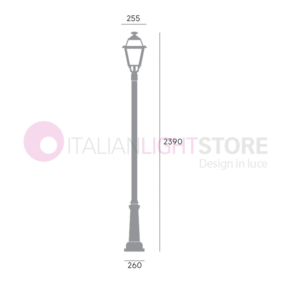 ELEGANCE Lampione Grafite Lanterna Singola Design Tradizionale