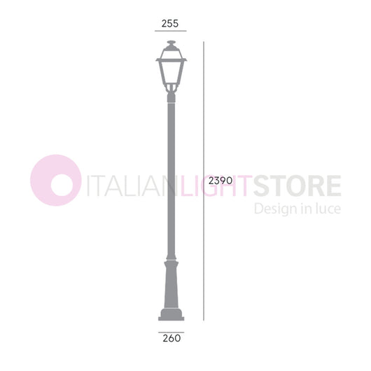 ELEGANCE Lampione Grafite Lanterna Singola Design Tradizionale