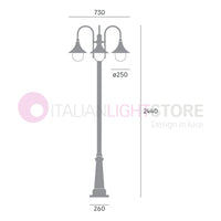 LAMPARA Lampione a 3 Luci H.244 Design Tradizionale