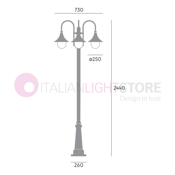 LAMPARA Lampione a 3 Luci H.244 Design Tradizionale