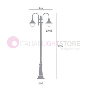 LAMPARA Lampione a 2 Luci H.244 Design Tradizionale