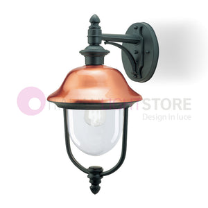 RUSTICA Applique Tradizionale Per Esterno con Cappello in Rame