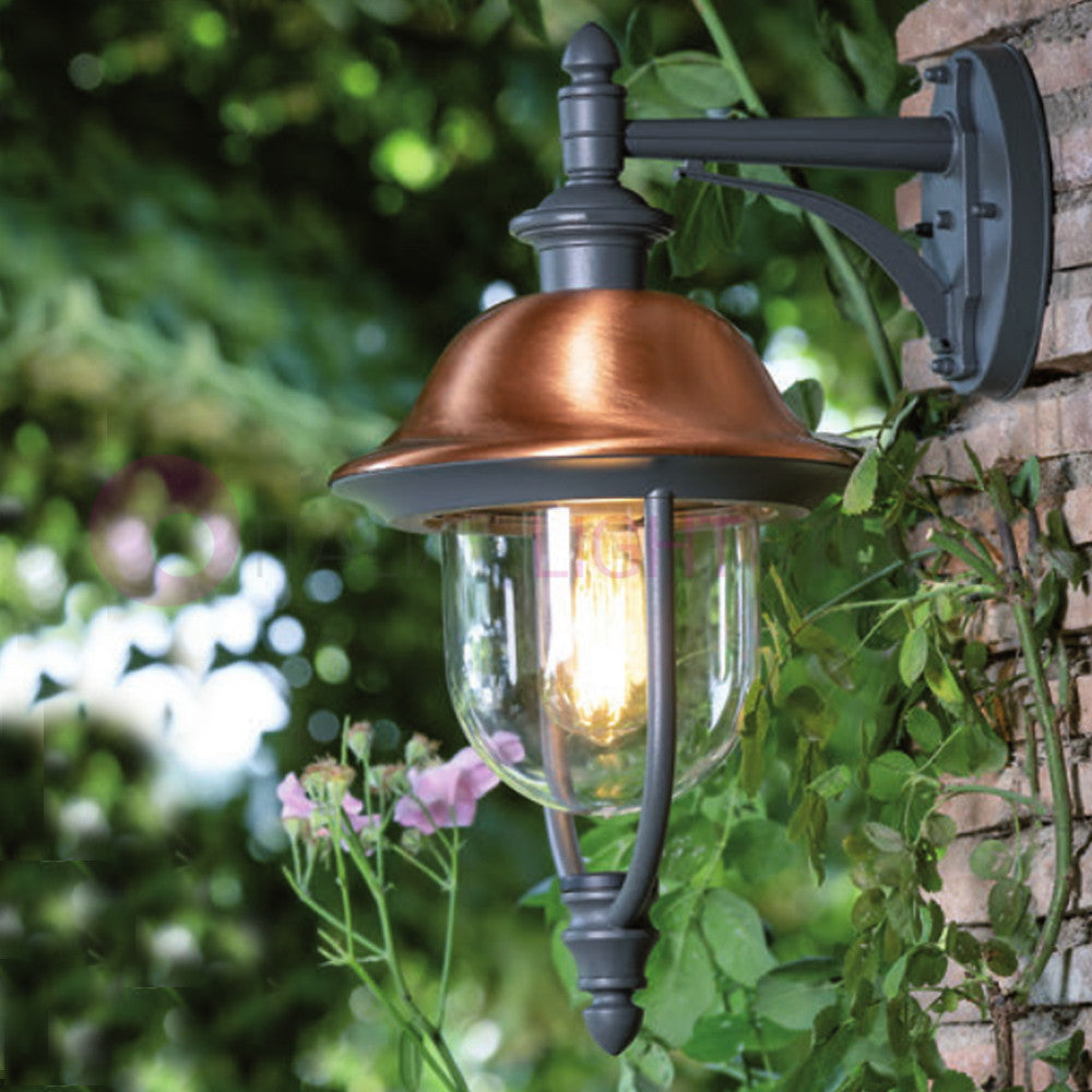 RUSTICA Applique Tradizionale Per Esterno con Cappello in Rame