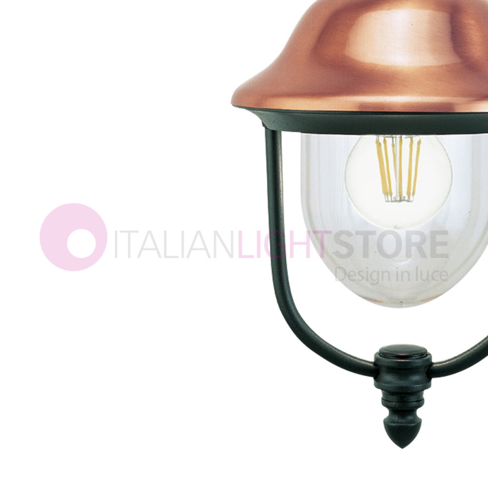 RUSTICA Sospensione Per Esterno con Cappello in Rame