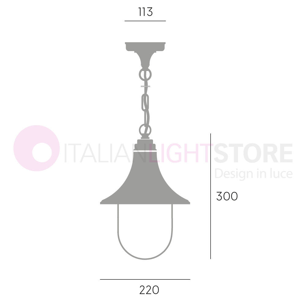 ZOE Sospensione in Termoplastico per Esterni Design Tradizionale