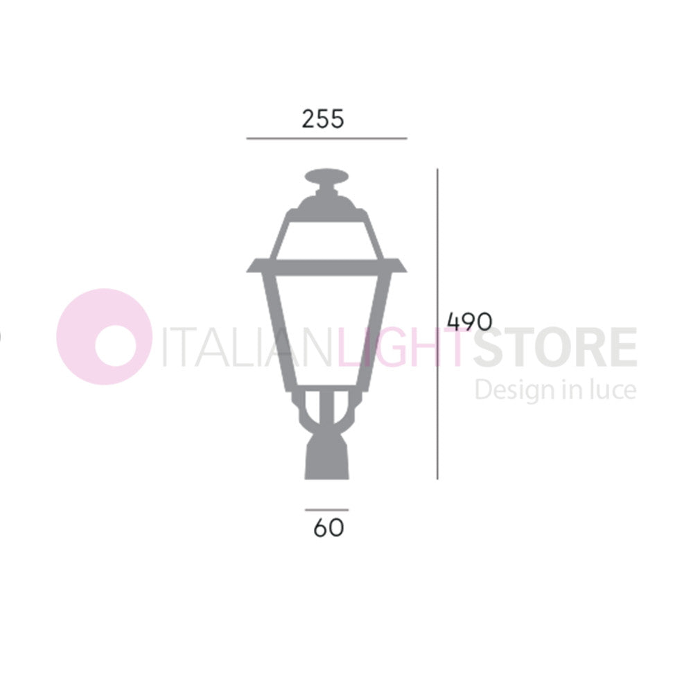 ELEGANCE Lanterna Grande con Innesto per Palo Design Tradizionale