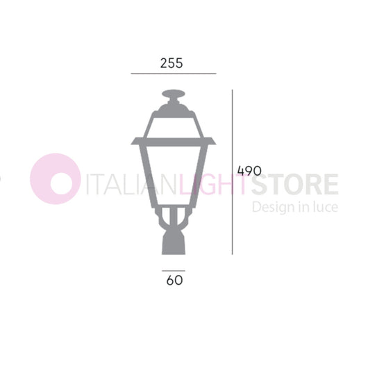 ELEGANCE Lanterna Grande con Innesto per Palo Design Tradizionale