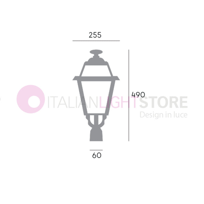ELEGANCE Lanterna Grande con Innesto per Palo Design Tradizionale