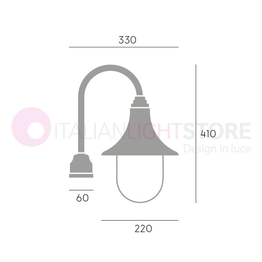 ZOE Lanterna A Braccio con Innesto per Palo Design Tradizionale