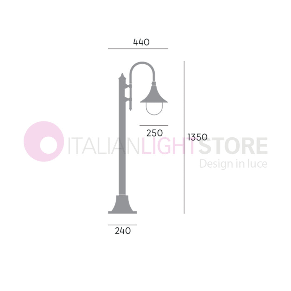 LAMPARA Lampioncino a 1 Luce H.135 Design Tradizionale