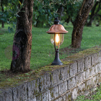 RUSTICA Luce da Cancello con Cappello in Rame