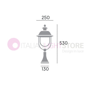 RUSTICA Luce da Cancello con Cappello in Rame