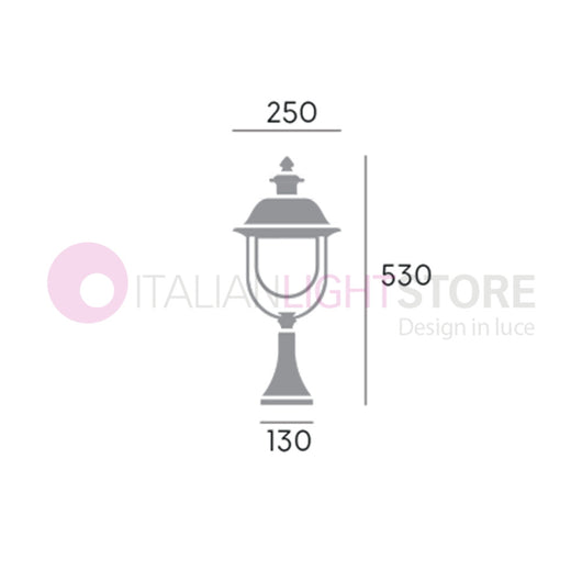 RUSTICA Luce da Cancello con Cappello in Rame