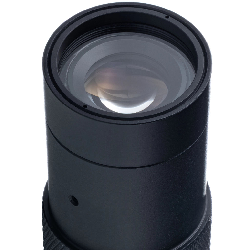 Obiettivo Microscopico C-Mount OptiZoom 1X-150X – Zoom 1:15, Distanza 50-1000mm, Adattatore 30-50mm, Peso 195g
